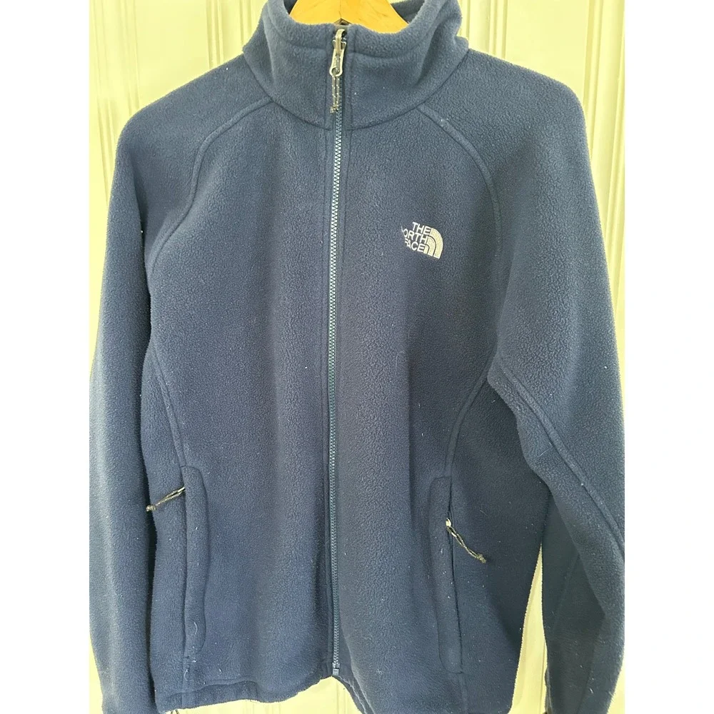 The North Face Mens M Navy Blue Full Zip Fleece Jacket Midweight Tech Gorpcore